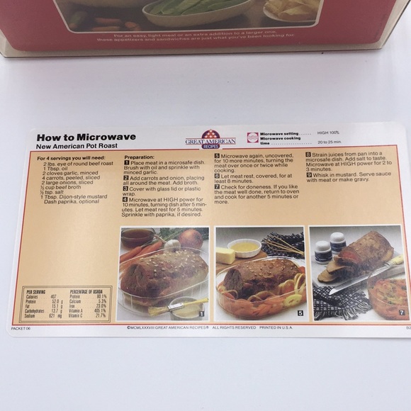 Vintage Great American Recipes Cards in Plastic Storage Box - Picture 7 of 16